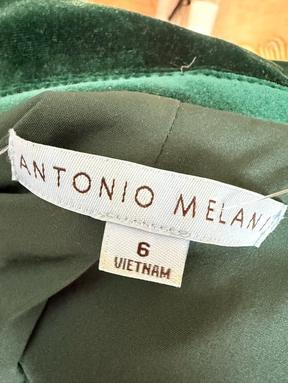 🌾 ANTONIO MELANI Emerald Green Velvet Blazer - Picture 6 of 6